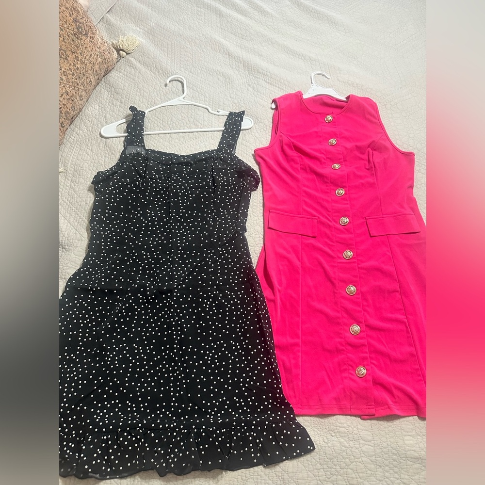 Stylish Kids Polka Dot and Button Dress Set